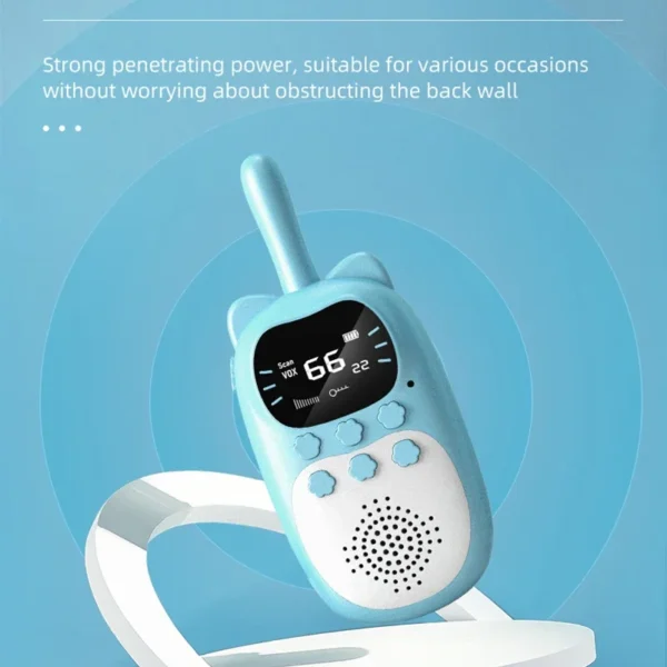 2pcs Kids Walkie Talkie 1000mAh Rechargeable Handheld 0.5W 3000m Radio Transceiver Interphone for Children Toys Birthday Gifts