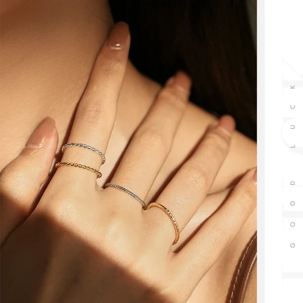 MODIAN 925 Sterling Silver Simple Fashion Stackable Ring Classic Wave Geometric Exquisite Finger Rings For Women Party Jewelry