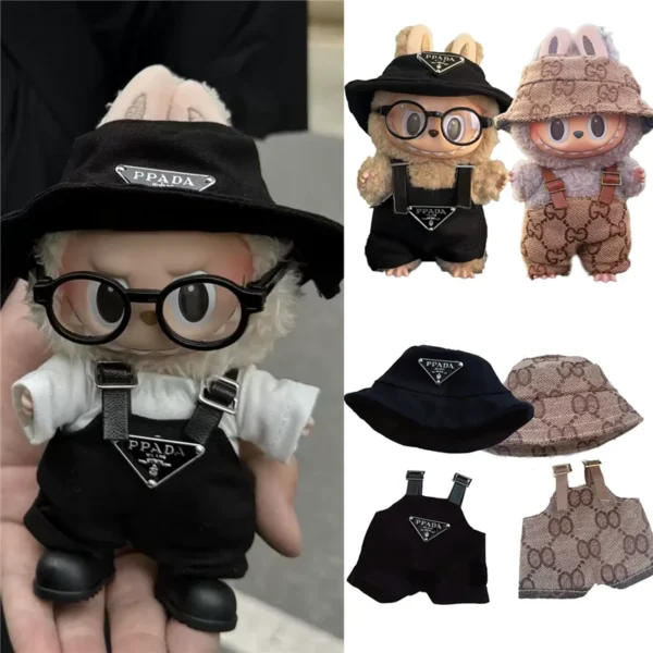 For 17 cm Labubu Mini Doll Clothing Outfit Hat Bag Clothes Shoes Labubu II Doll DIY Accessories Sitting Party Game Toys Gifts