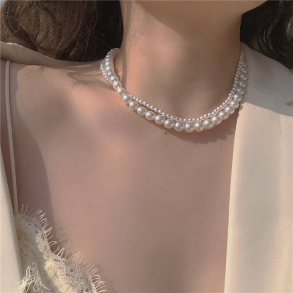 Vintage Fashion Double Layer Pearl Necklace For Women